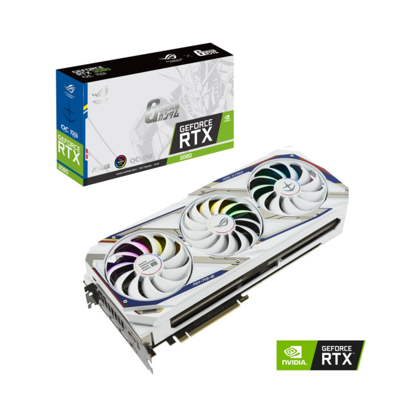 Asus ROG Strix GeForce RTX 3080 OC 10GB Gundam Edition GPU - كرت الشاشة